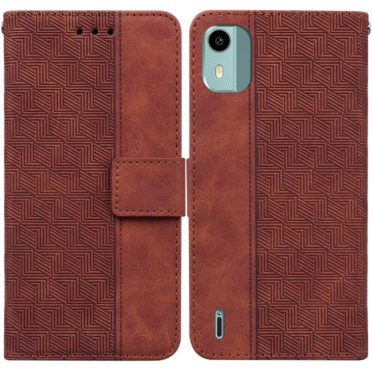 Geometric Embossed Leather Phone Case My Store