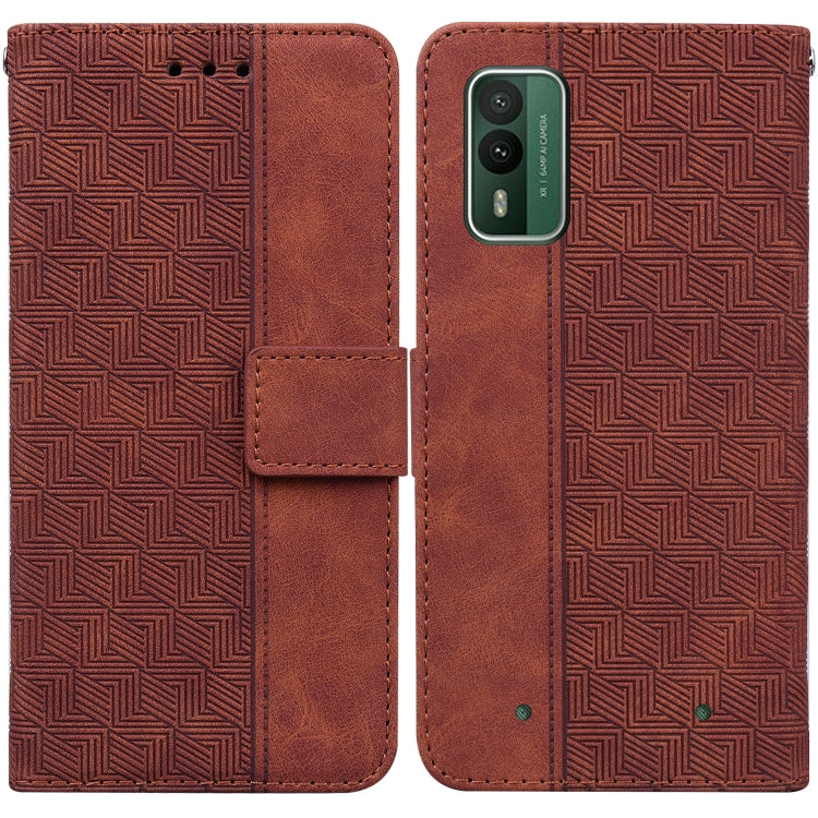 Geometric Embossed Leather Phone Case