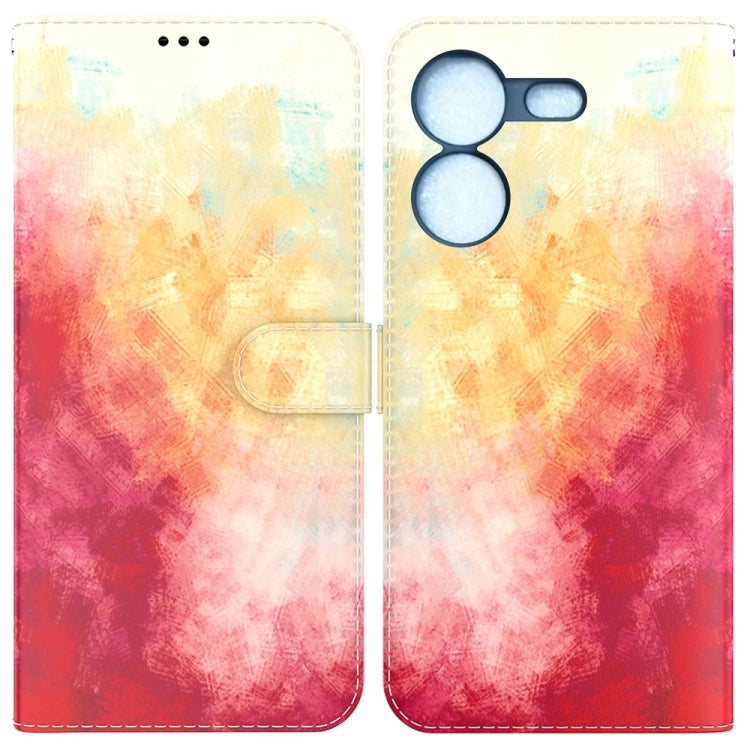 Watercolor Pattern Flip Leather Phone Case