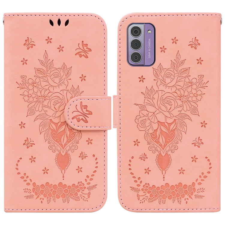 Butterfly Rose Embossed Leather Phone Case