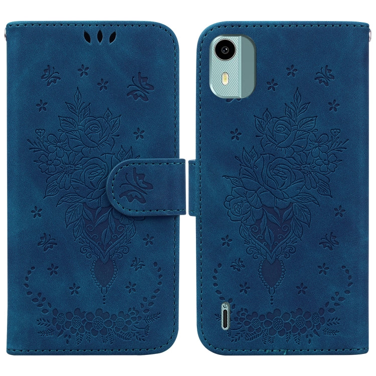 Butterfly Rose Embossed Leather Phone Case