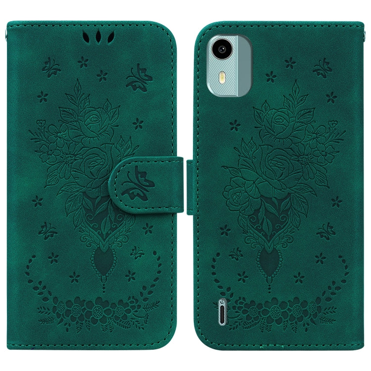 Butterfly Rose Embossed Leather Phone Case