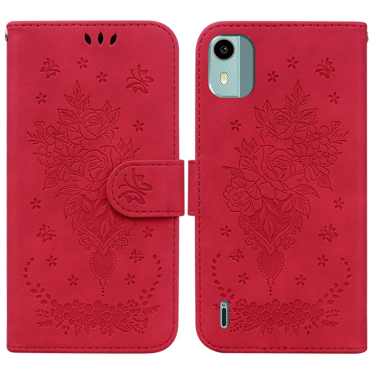 Butterfly Rose Embossed Leather Phone Case