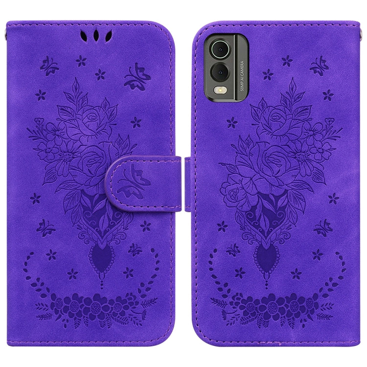 Butterfly Rose Embossed Leather Phone Case