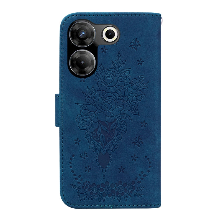 Butterfly Rose Embossed Leather Phone Case