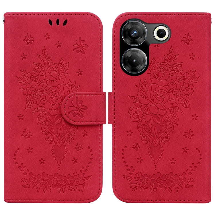 Butterfly Rose Embossed Leather Phone Case My Store