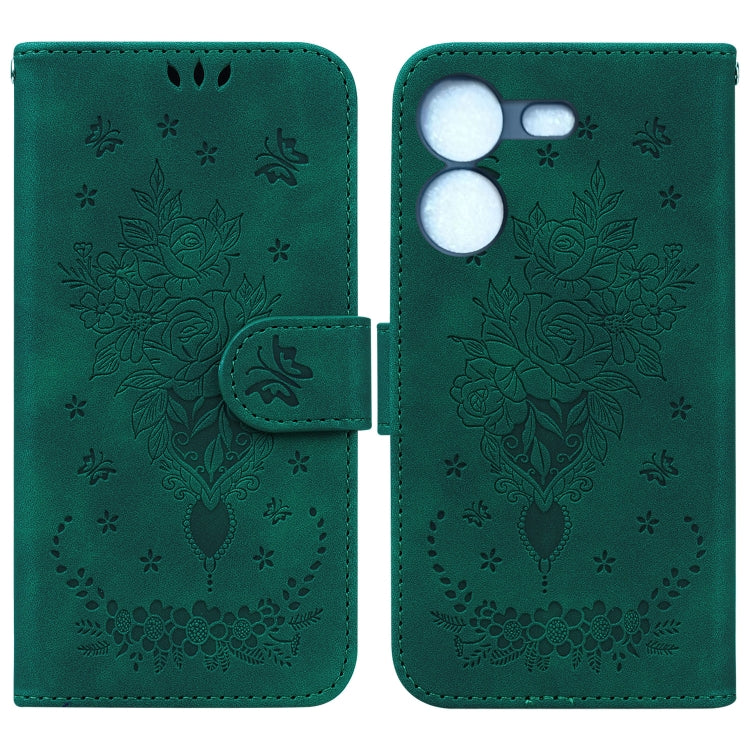 Butterfly Rose Embossed Leather Phone Case My Store