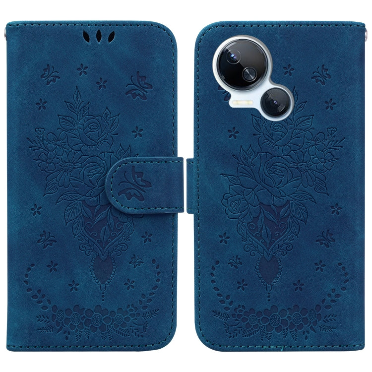 Butterfly Rose Embossed Leather Phone Case