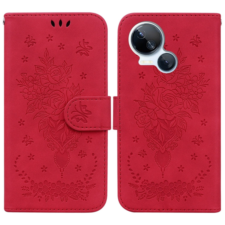 Butterfly Rose Embossed Leather Phone Case