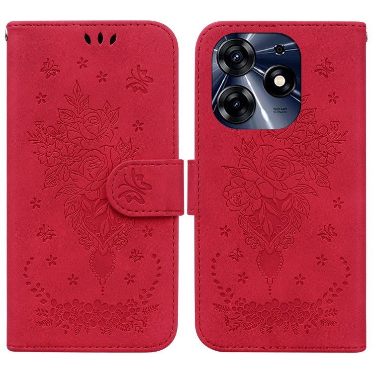 Butterfly Rose Embossed Leather Phone Case My Store