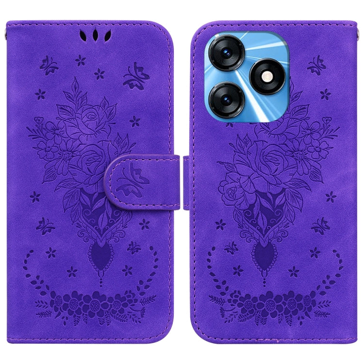 Butterfly Rose Embossed Leather Phone Case My Store