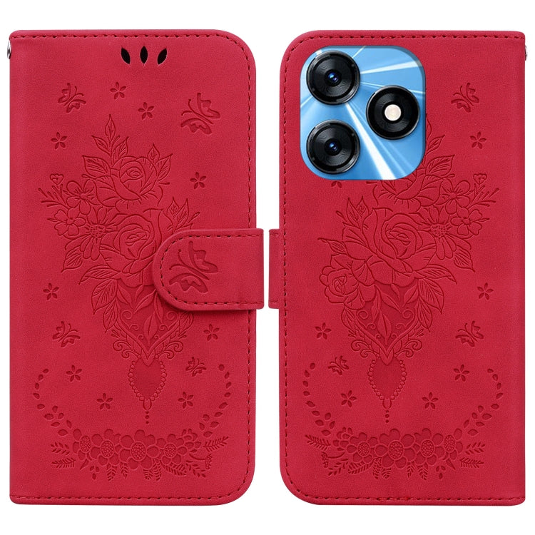 Butterfly Rose Embossed Leather Phone Case My Store