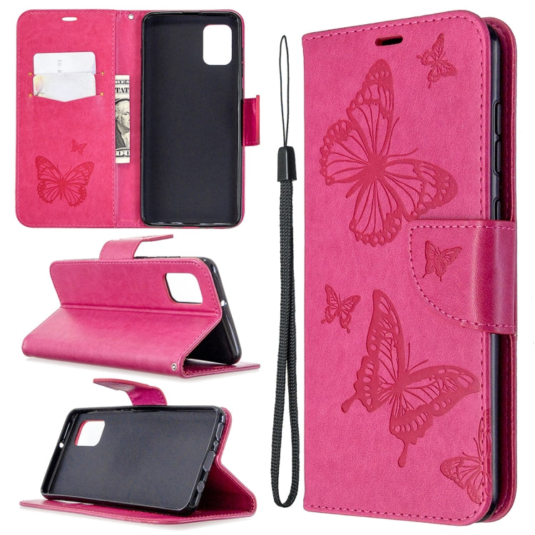 Two Butterflies Embossing Pattern Horizontal Flip Leather Case with Holder & Card Slot & Wallet & Lanyard My Store