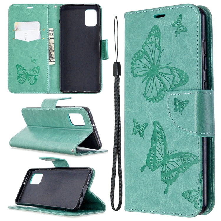 Two Butterflies Embossing Pattern Horizontal Flip Leather Case with Holder & Card Slot & Wallet & Lanyard My Store