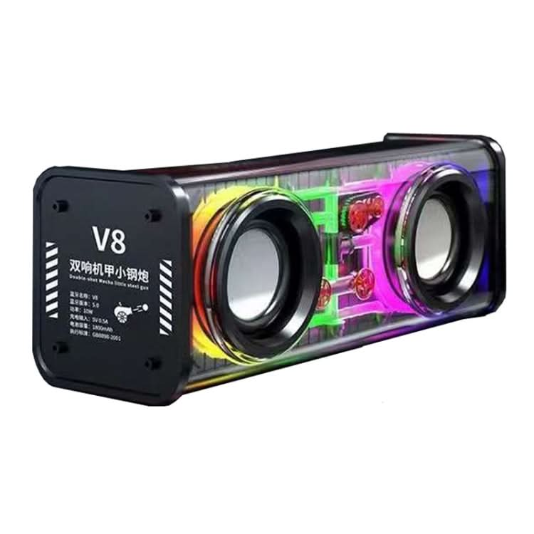 V8 Transparent Mechanical TWS Subwoofer Wireless Bluetooth Speaker