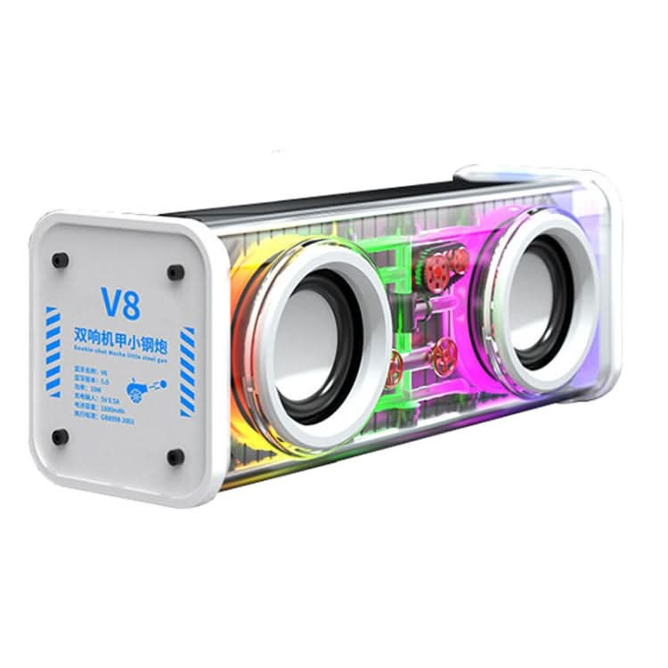 V8 Transparent Mechanical TWS Subwoofer Wireless Bluetooth Speaker