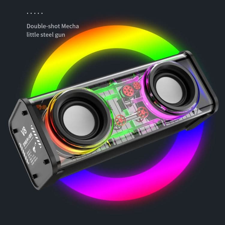 V8 Transparent Mechanical TWS Subwoofer Wireless Bluetooth Speaker