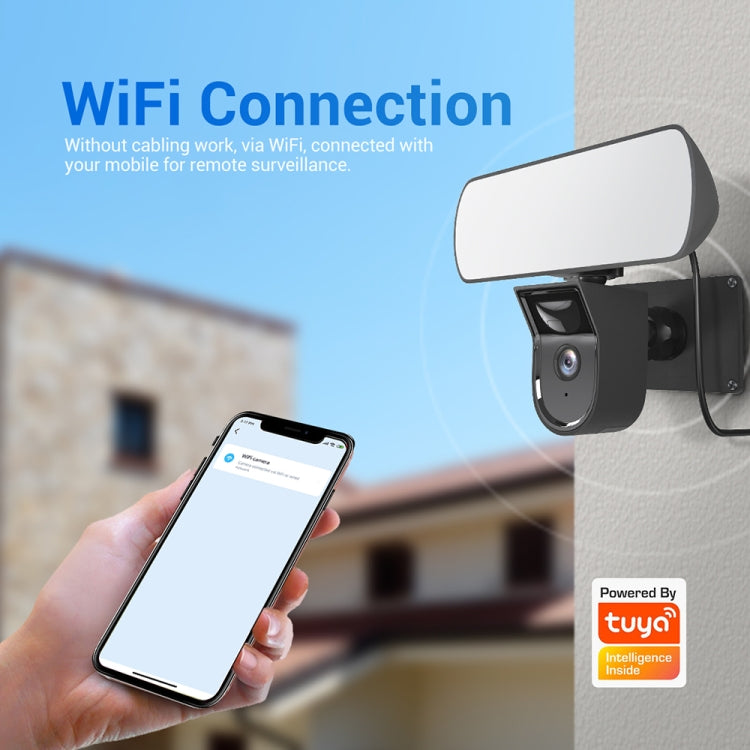 ESCAM QF615 3MP IP66 Waterproof WiFi IP Camera & Floodlight, Support Night Vision / PIR Motion Detection / Two-way Audio