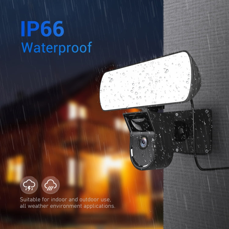 ESCAM QF615 3MP IP66 Waterproof WiFi IP Camera & Floodlight, Support Night Vision / PIR Motion Detection / Two-way Audio