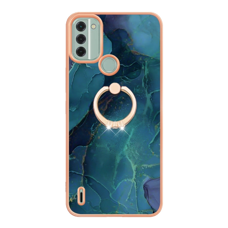 Electroplating Marble Dual-side IMD Phone Case with Ring My Store