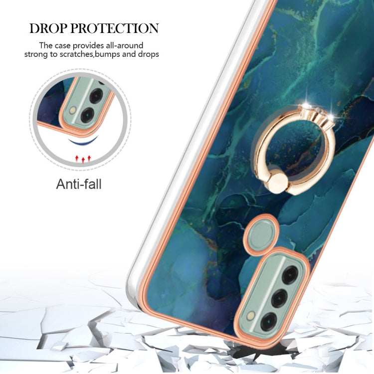 Electroplating Marble Dual-side IMD Phone Case with Ring My Store