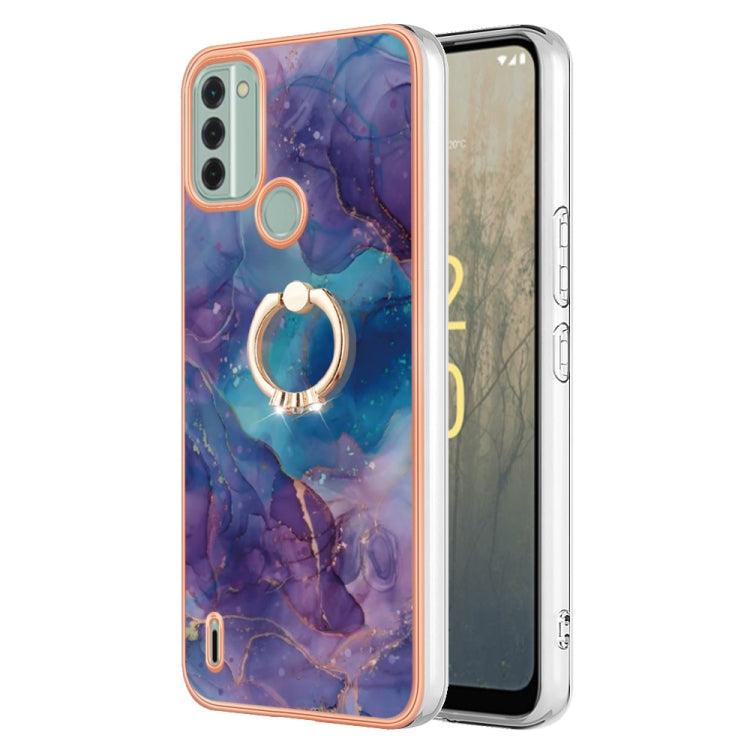 Electroplating Marble Dual-side IMD Phone Case with Ring My Store