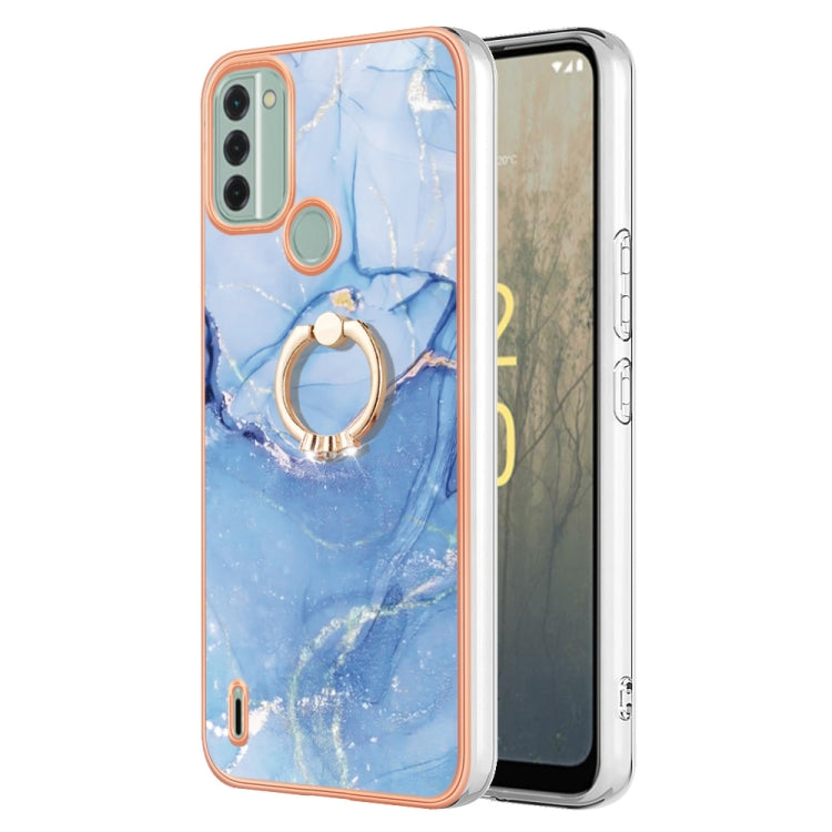 Electroplating Marble Dual-side IMD Phone Case with Ring