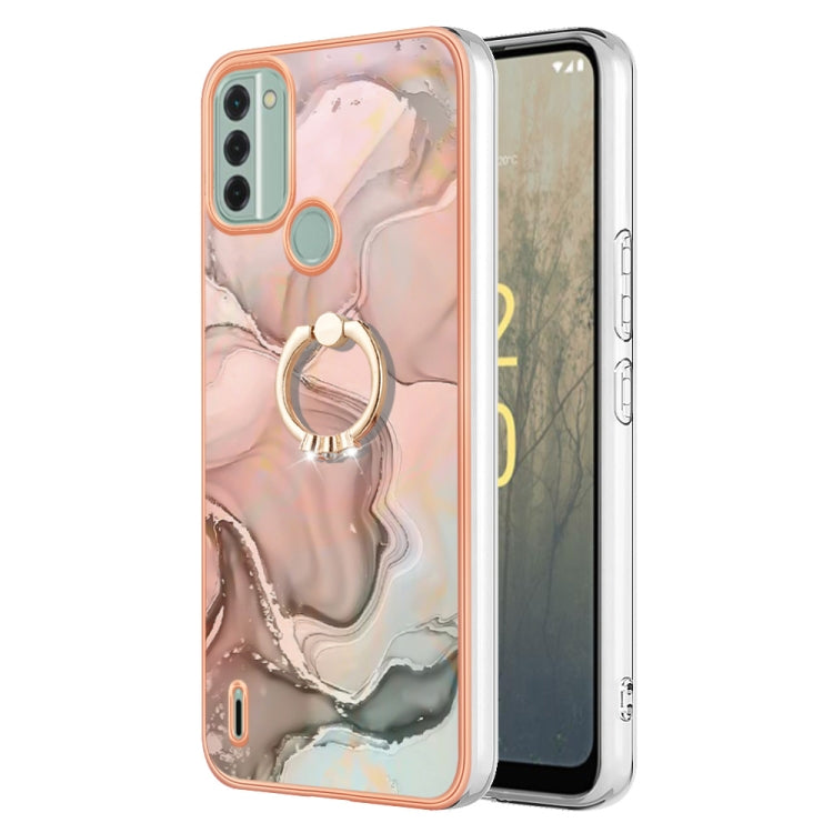 Electroplating Marble Dual-side IMD Phone Case with Ring My Store