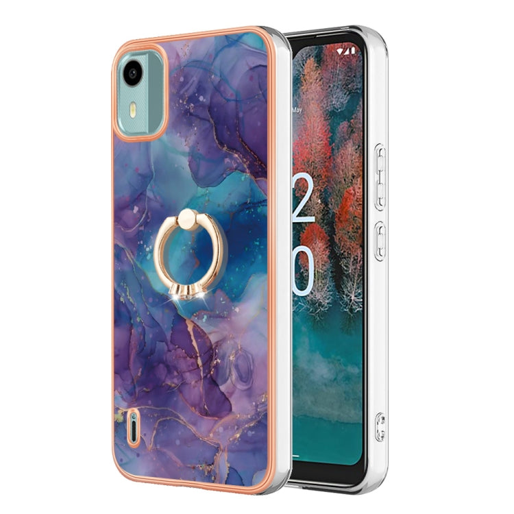 Electroplating Marble Dual-side IMD Phone Case with Ring My Store