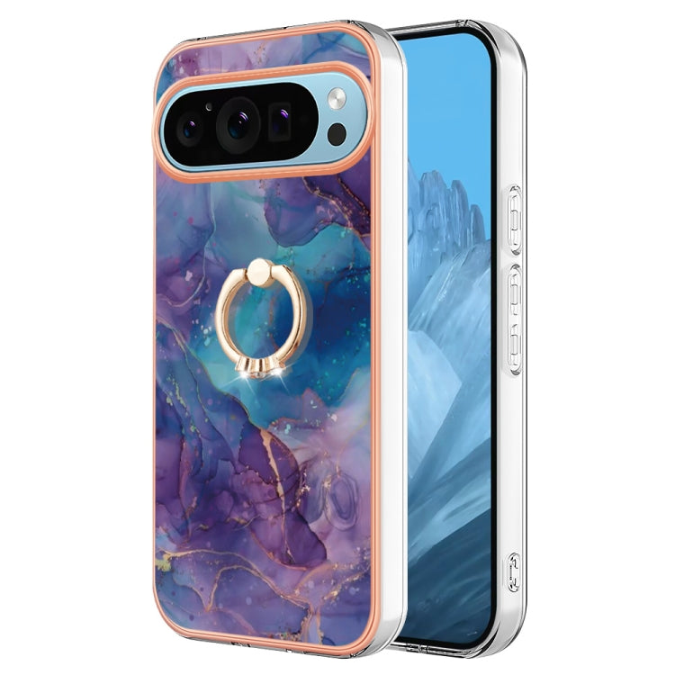 Electroplating Marble Dual-side IMD Phone Case with Ring, Series 1 My Store