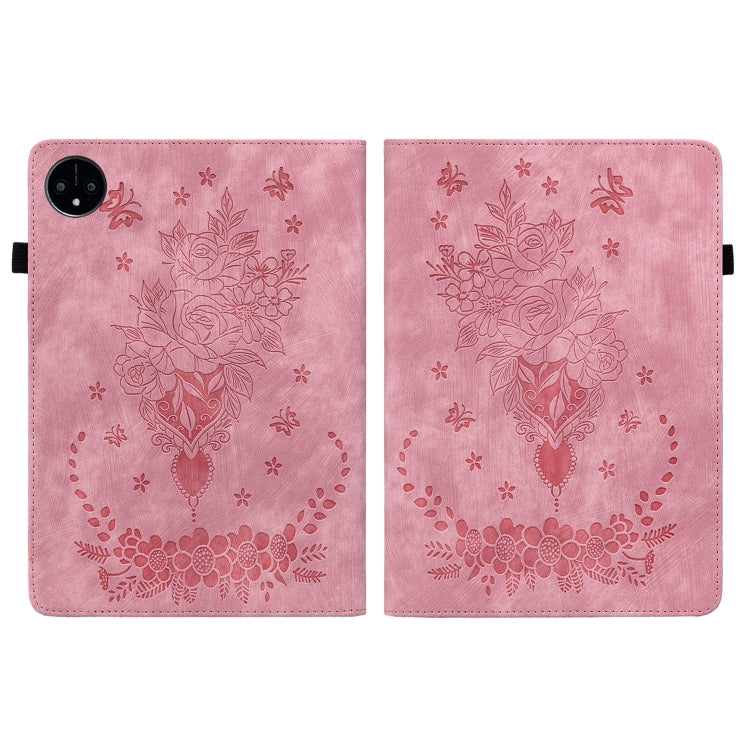 Butterfly Rose Embossed Leather Tablet Case