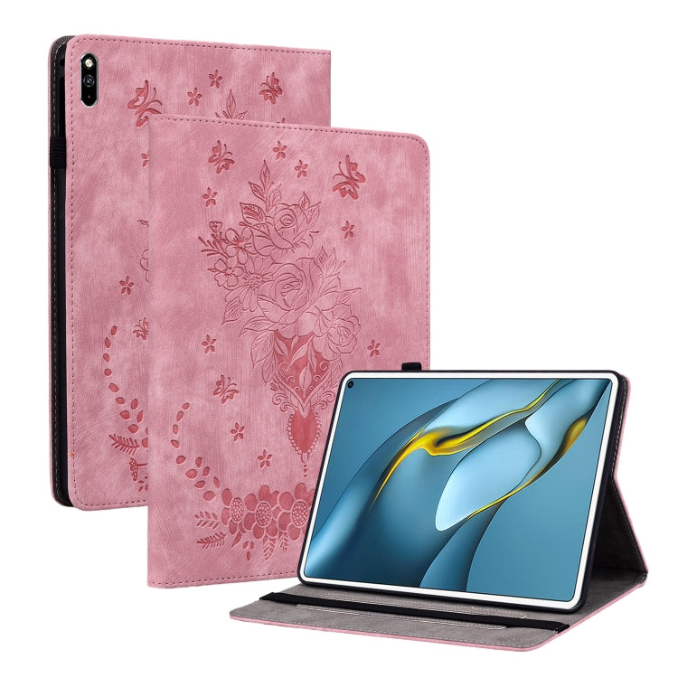 Butterfly Rose Embossed Leather Tablet Case