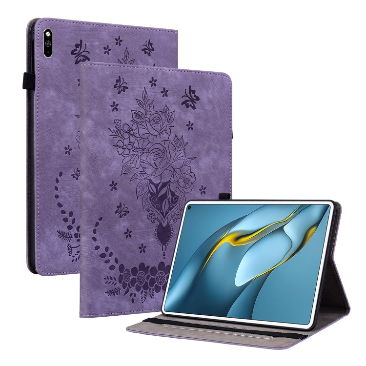 Butterfly Rose Embossed Leather Tablet Case