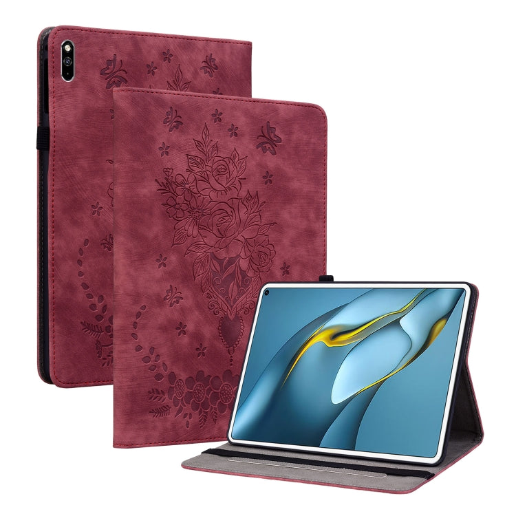 Butterfly Rose Embossed Leather Tablet Case