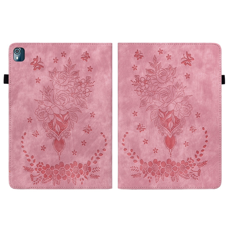 Butterfly Rose Embossed Leather Tablet Case