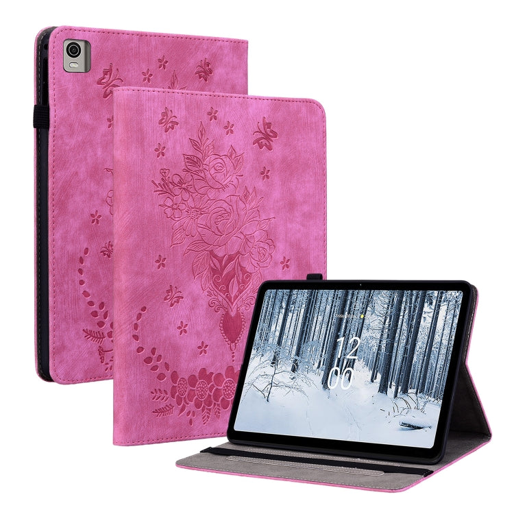 Butterfly Rose Embossed Leather Tablet Case