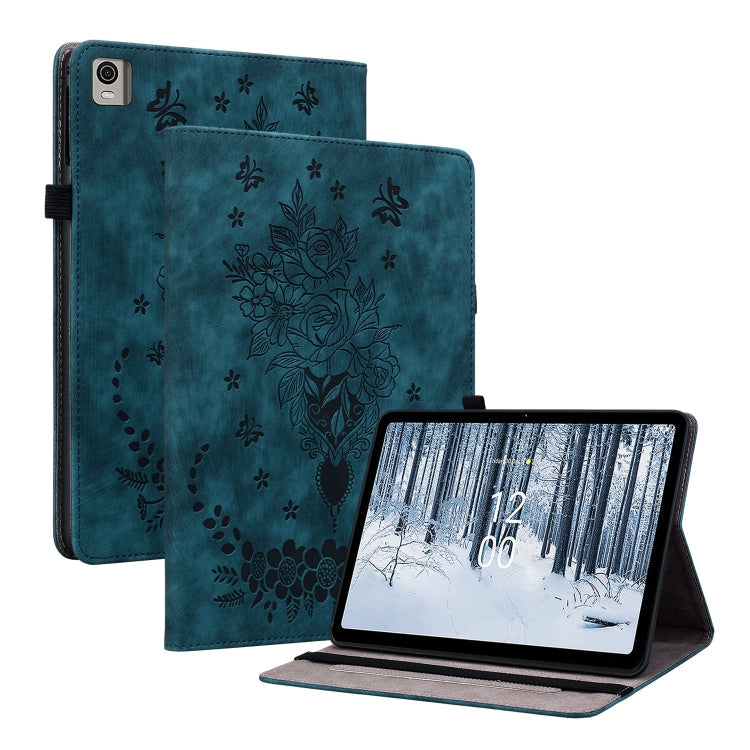 Butterfly Rose Embossed Leather Tablet Case