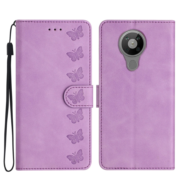 Seven Butterflies Embossed Leather Phone Case