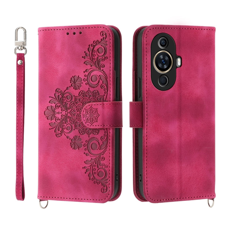 Skin-feel Flowers Embossed Wallet Leather Phone Case, Series 1