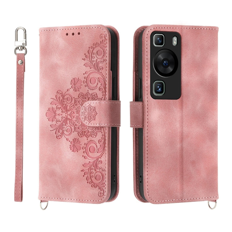 Skin-feel Flowers Embossed Wallet Leather Phone Case, Series 1