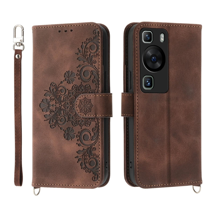 Skin-feel Flowers Embossed Wallet Leather Phone Case, Series 1