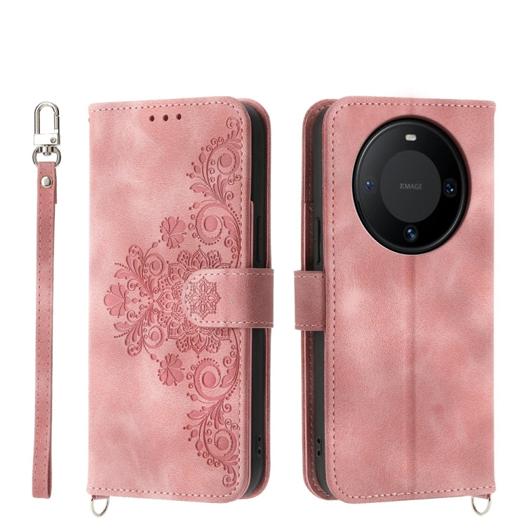 Skin-feel Flowers Embossed Wallet Leather Phone Case, Series 2