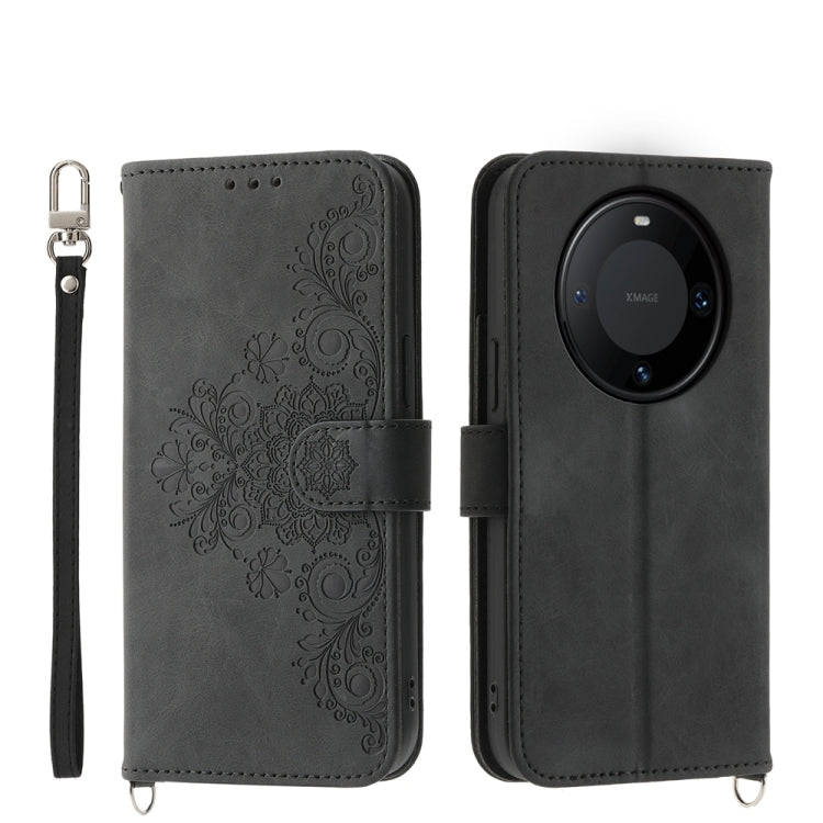 Skin-feel Flowers Embossed Wallet Leather Phone Case, Series 1