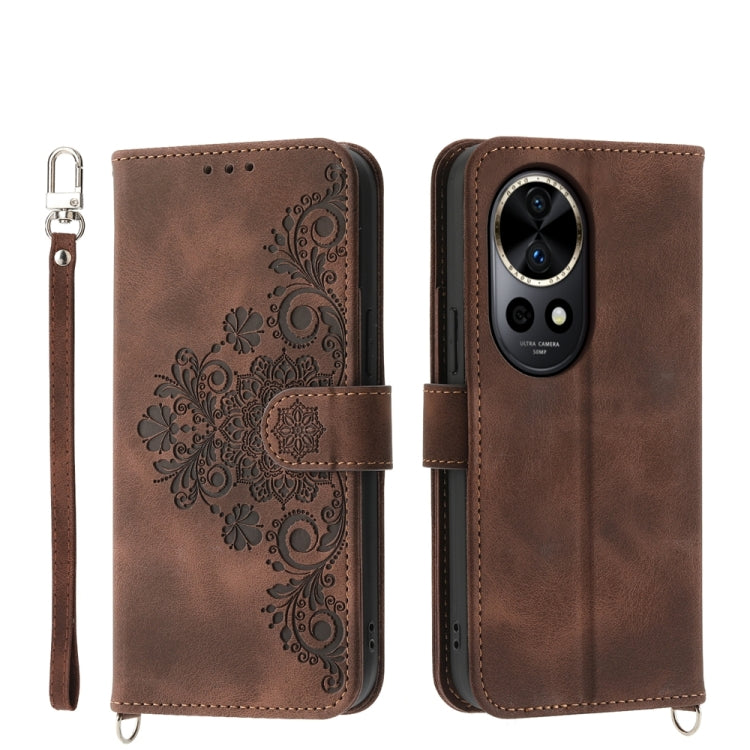 Skin-feel Flowers Embossed Wallet Leather Phone Case, Series 1