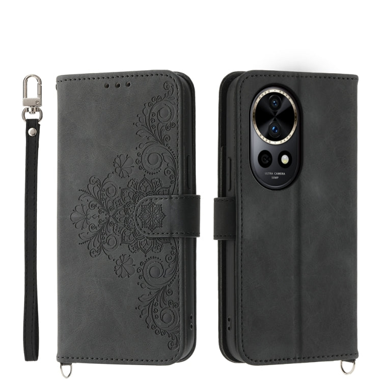 Skin-feel Flowers Embossed Wallet Leather Phone Case, Series 1