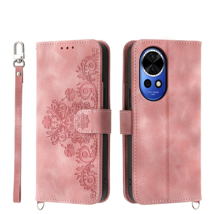 Skin-feel Flowers Embossed Wallet Leather Phone Case, Series 1