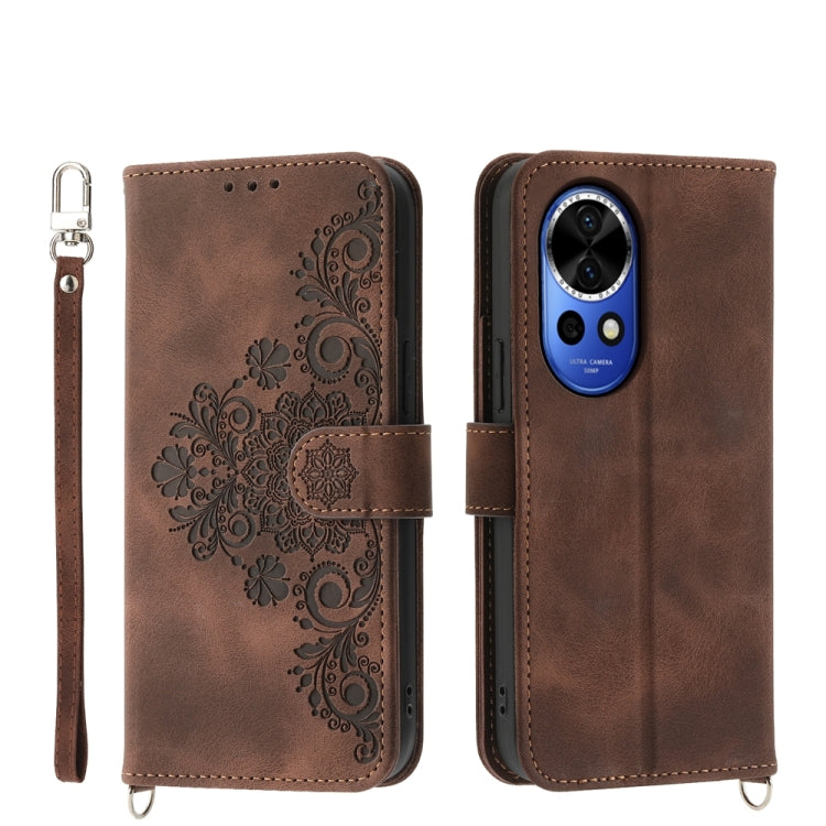 Skin-feel Flowers Embossed Wallet Leather Phone Case, Series 1