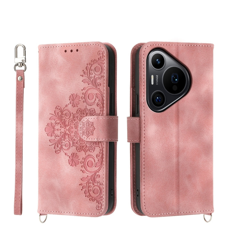 Skin-feel Flowers Embossed Wallet Leather Phone Case, Series 2