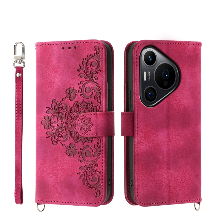 Skin-feel Flowers Embossed Wallet Leather Phone Case, Series 2