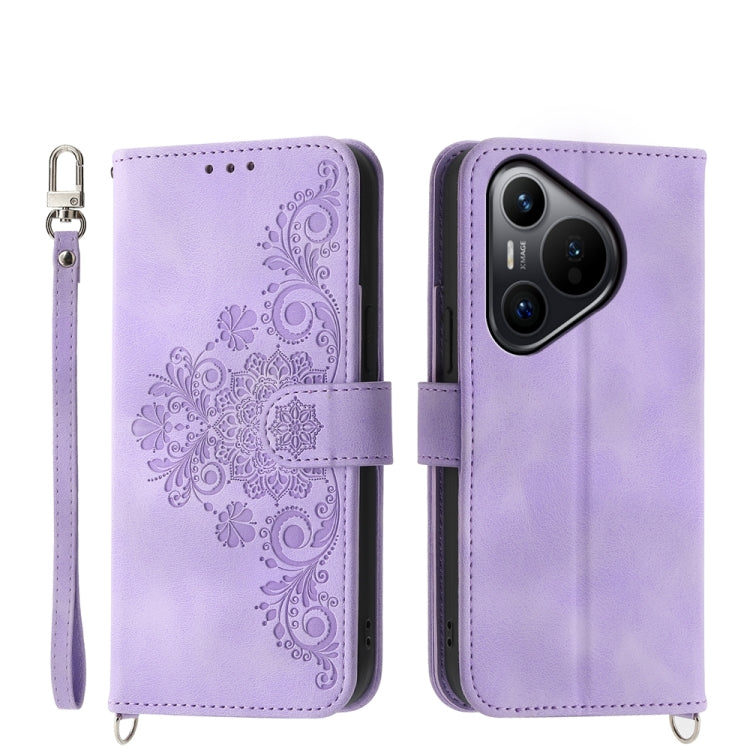 Skin-feel Flowers Embossed Wallet Leather Phone Case, Series 2